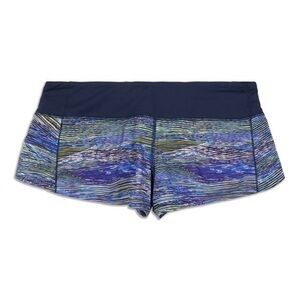Lululemon Speed Up Interconnect Blue Multi Athletic Stretch Low Rise Shorts 6